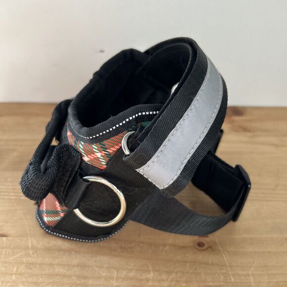 Pug Life Harness Red/Green Tartan Plaid Adjustable 3-Point Dog Harness Sz S - Picture 4 of 6